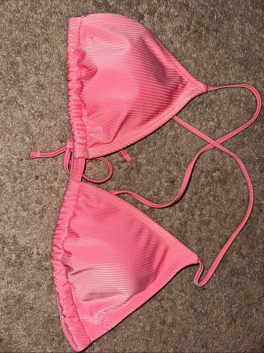 Women's Pink Triangle Bikini Top - Classic Adjustable Swimwear